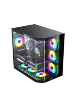LovingCool LC-HXZ, Black 7 FANS Included Mid-Tower Gaming Case - Image 2