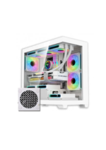 DarkFlash C218M Micro ATX Mid Tower Case 3x120mm Fans With 650w 80+ Bronze White Combo