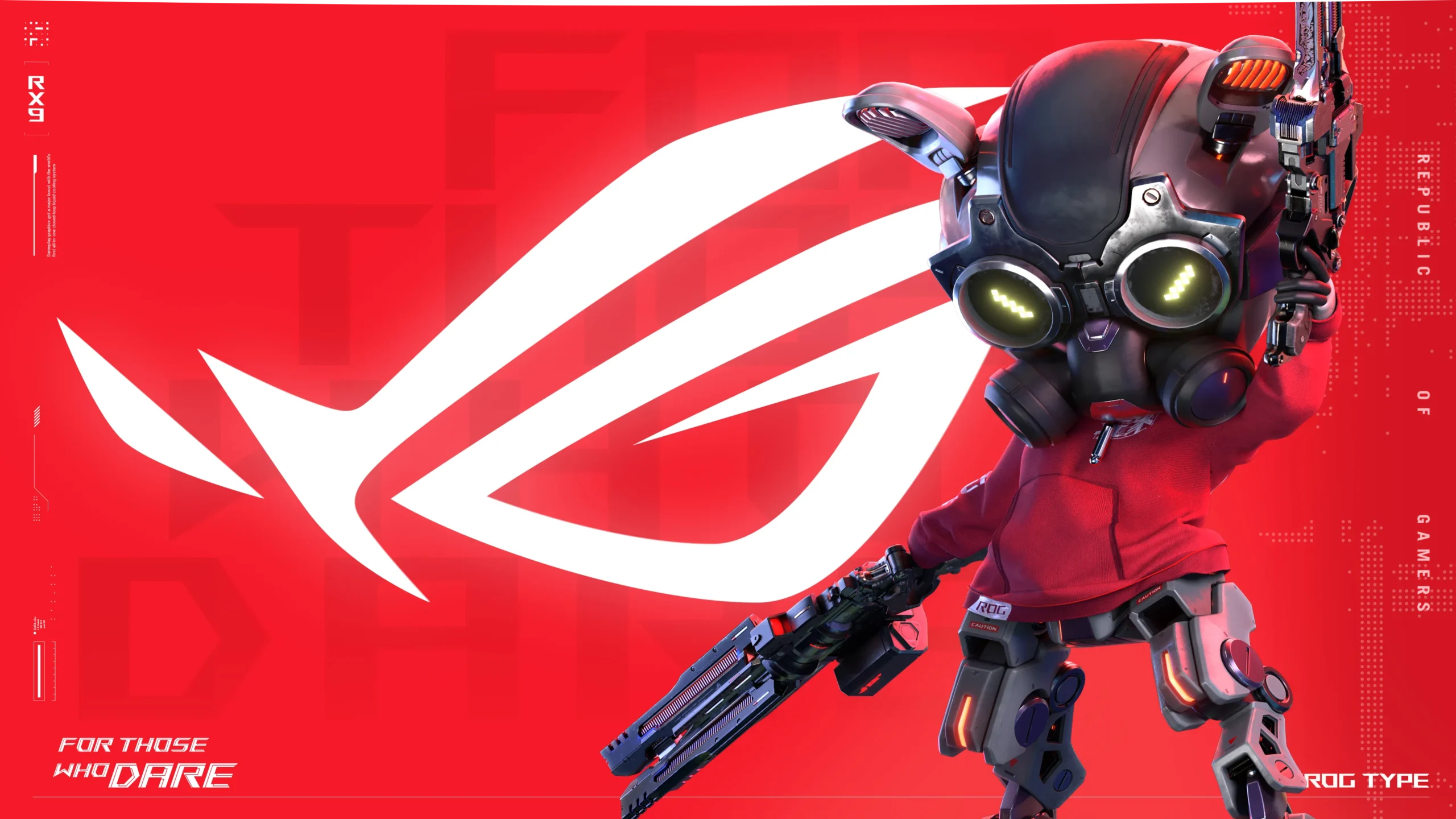 ROG Strix XG27WCMS gaming monitor with fiery red background and iconic ROG eye logo