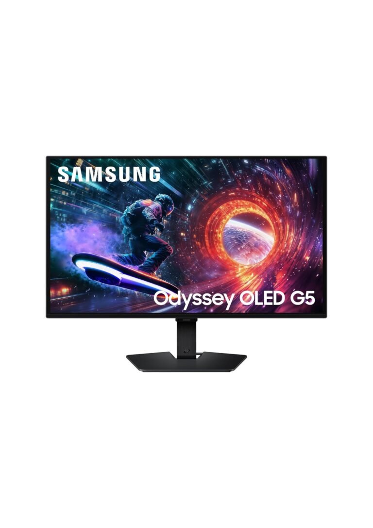Samsung Odyssey OLED G5 (FG502S) 27" Flat Monitor 2K (2560 x 1440) 180Hz, 0.03ms(GTG), Quantum Dot, HDR10, 99% DCI Coverage, 10Bit, HDMI 2.0, G-Sync Compatible
