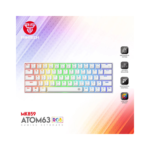 FANTECH ATOM63 MK859 Wired RGB 60% Mechanical, Blue Switch, White Wired Gaming Keyboard (عربي)