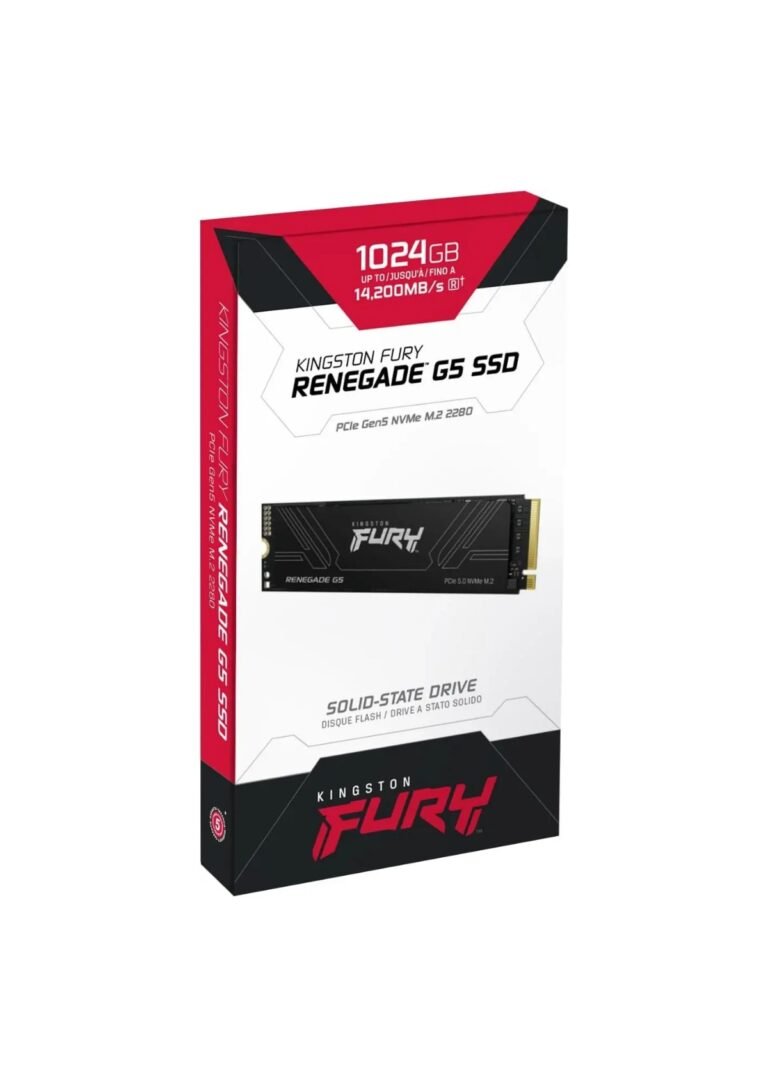 Kingston FURY Renegade G5 1TB PCIe 5.0 NVMe M.2 SSD-Sequential Read/Write (14200/11000 MB/s)