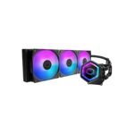 Cooler Master MasterLiquid 360 Core II (Black) ARGB High-Performance AIO CPU Liquid Cooler, Dual Chamber Pump Design, Infinity Mirror Pump Cover Design, Pre-installed 3x 120mm ARGB Fan