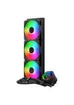 Cooler Master MasterLiquid 360 Core II (Black) ARGB High-Performance AIO CPU Liquid Cooler, Dual Chamber Pump Design, Infinity Mirror Pump Cover Design, Pre-installed 3x 120mm ARGB Fan — view 3