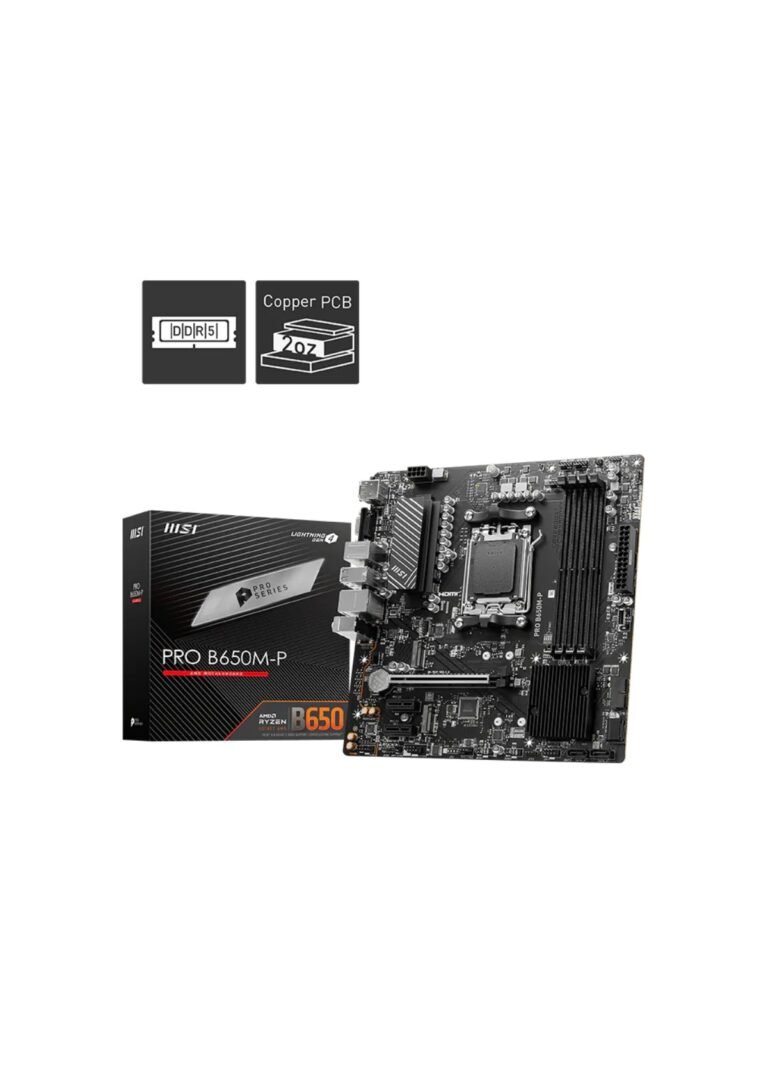 MSI PRO B650M-P AM5 Ryzen 7000 DDR5 SATA 6G 2x M.2 2.5G LAN 7.1 Audio mATX Motherboard