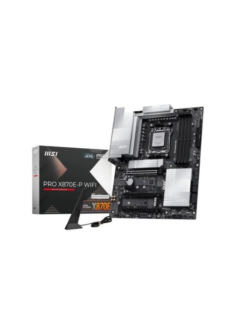 MSI PRO X870E-P WiFi 7 Motherboard, ATX - Supports AMD Ryzen 9000/8000 / 7000 Processors, AM5-60A SPS VRM, DDR5 Memory Boost (8200+ MT/s OC), PCIe 5.0 x16 & 4.0 x16, M.2 Gen5, Wi-Fi 7, 5G LAN