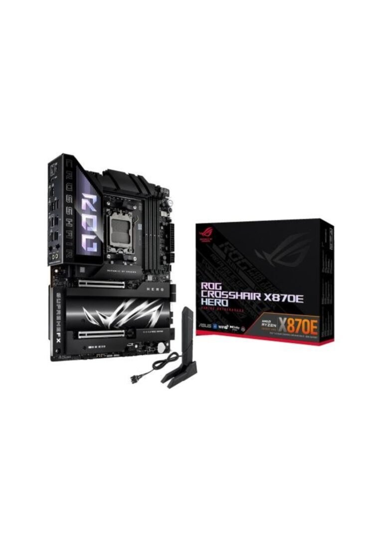 ASUS ROG CROSSHAIR X870E HERO, AMD AM5 Motherboard, DDR5 192GB Max Support EXPO, AI Intelligence, Wi-Fi 7, 2 x USB4 Ports, Overclocking Support