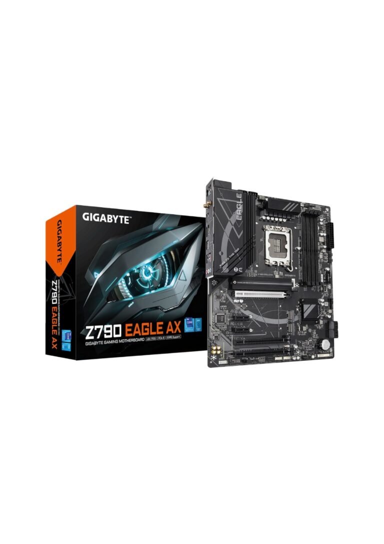 GIGABYTE Z790 Eagle AX LGA 1700 Intel Z790 ATX Motherboard with DDR5 M.2 PCIe 5.0 USB 3.2 Gen2X2 Type-C Intel Wi-Fi 6E 2.5GbE LAN Q-Flash Plus EZ-Latch