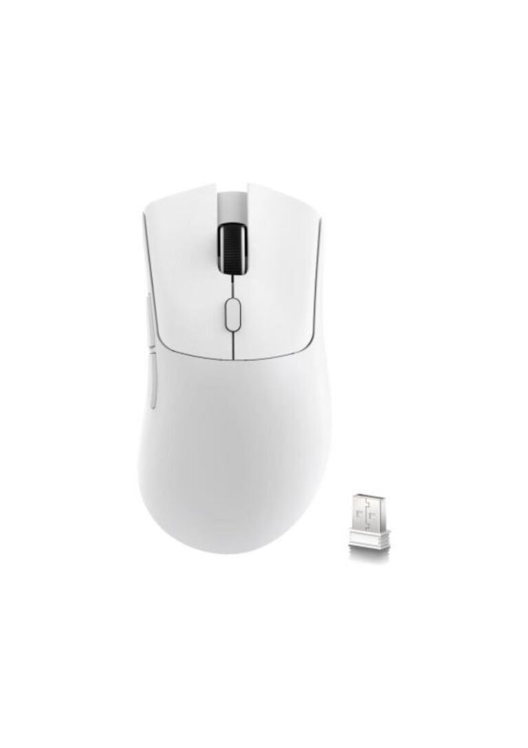 ATTACK SHARK R1 Wireless Gaming Mouse,Tri-Mode Connection (2.4G/Wired/BT5.2),55g Lightweight,18K DPI Optical Sensor,HUYU 20 Million Key Life,Ergonomic Design,for PC/Laptop/Win/Mac(White)