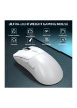 ATTACK SHARK R1 Wireless Gaming Mouse,Tri-Mode Connection (2.4G/Wired/BT5.2),55g Lightweight,18K DPI Optical Sensor,HUYU 20 Million Key Life,Ergonomic Design,for PC/Laptop/Win/Mac(White) — view 3