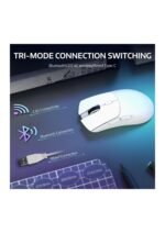ATTACK SHARK R1 Wireless Gaming Mouse,Tri-Mode Connection (2.4G/Wired/BT5.2),55g Lightweight,18K DPI Optical Sensor,HUYU 20 Million Key Life,Ergonomic Design,for PC/Laptop/Win/Mac(White) — view 4