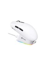 ATTACK SHARK G3PRO Wireless Gaming Mouse with RGB Charging Dock,2.4G/USB-C Wired/BT PAW3311 Optical Sensor 1K Polling Rate Adjustable 25K DPI,500mAh Battery Ultra Lightweight 59g Mice (White)
