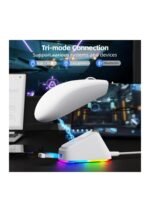 ATTACK SHARK G3PRO Wireless Gaming Mouse with RGB Charging Dock,2.4G/USB-C Wired/BT PAW3311 Optical Sensor 1K Polling Rate Adjustable 25K DPI,500mAh Battery Ultra Lightweight 59g Mice (White) — view 2
