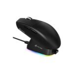 ATTACK SHARK G3PRO Wireless Gaming Mouse with RGB Charging Dock,2.4G/USB-C Wired/BT PAW3311 Optical Sensor 1K Polling Rate Adjustable 25K DPI,500mAh Battery Ultra Lightweight 59g Mice(Black)