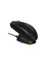 ATTACK SHARK G3PRO Wireless Gaming Mouse with RGB Charging Dock,2.4G/USB-C Wired/BT PAW3311 Optical Sensor 1K Polling Rate Adjustable 25K DPI,500mAh Battery Ultra Lightweight 59g Mice(Black)
