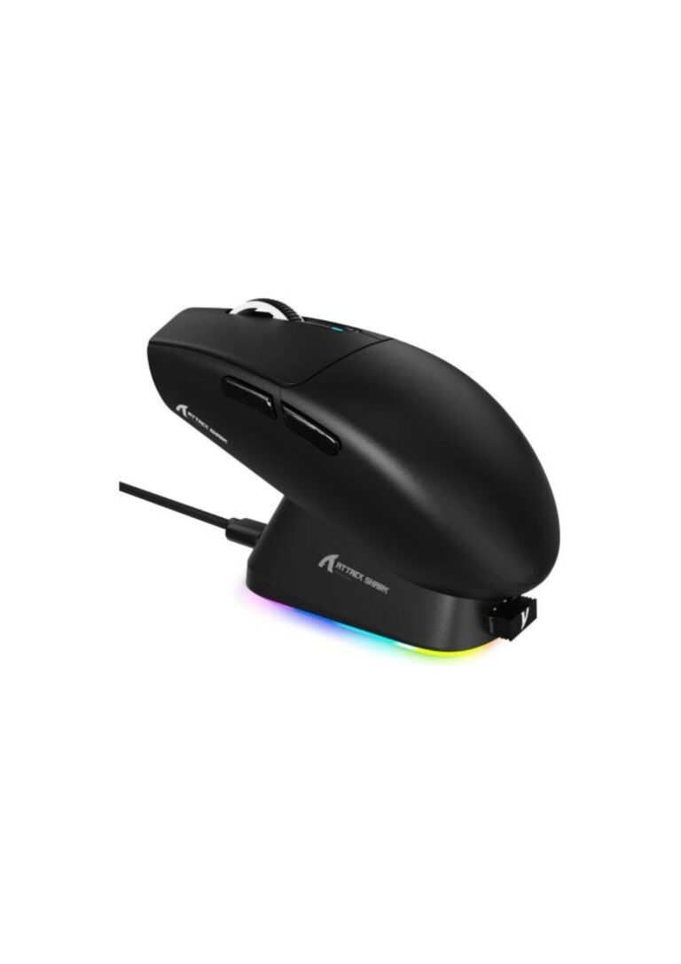 ATTACK SHARK G3PRO Wireless Gaming Mouse with RGB Charging Dock,2.4G/USB-C Wired/BT PAW3311 Optical Sensor 1K Polling Rate Adjustable 25K DPI,500mAh Battery Ultra Lightweight 59g Mice(Black)
