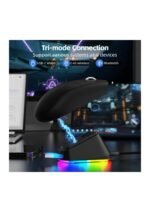 ATTACK SHARK G3PRO Wireless Gaming Mouse with RGB Charging Dock,2.4G/USB-C Wired/BT PAW3311 Optical Sensor 1K Polling Rate Adjustable 25K DPI,500mAh Battery Ultra Lightweight 59g Mice(Black) — view 2