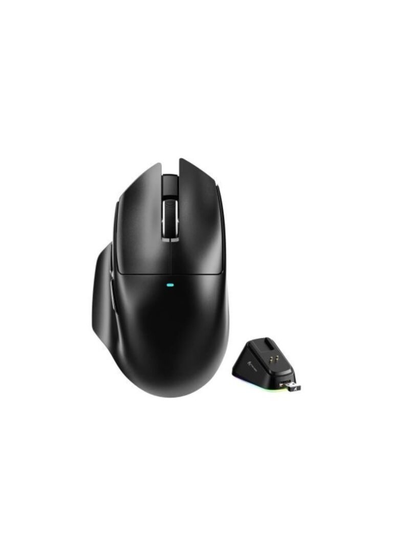 ATTACK SHARK V6 65g Wireless Gaming Mouse with RGB Magnetic Charging Dock,BT/2.4GHz Wireless/Wired Mouse 1K Polling,PixArt PAW3311 Sensor,25000DPI,Office Gamer Mice for PC/Win/Mac(Black)