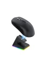 ATTACK SHARK X6 Lightweight Wireless Gaming Mouse with RGB Backlight Charging Base,Tri-Mode Wired/2.4GHz/BT5.2,26K DPI, PAW3395 Optical Sensor,HUANO Switch,5programmable Buttons,PC/Mac(Black)