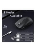 ATTACK SHARK X6 Lightweight Wireless Gaming Mouse with RGB Backlight Charging Base,Tri-Mode Wired/2.4GHz/BT5.2,26K DPI, PAW3395 Optical Sensor,HUANO Switch,5programmable Buttons,PC/Mac(Black) — view 4