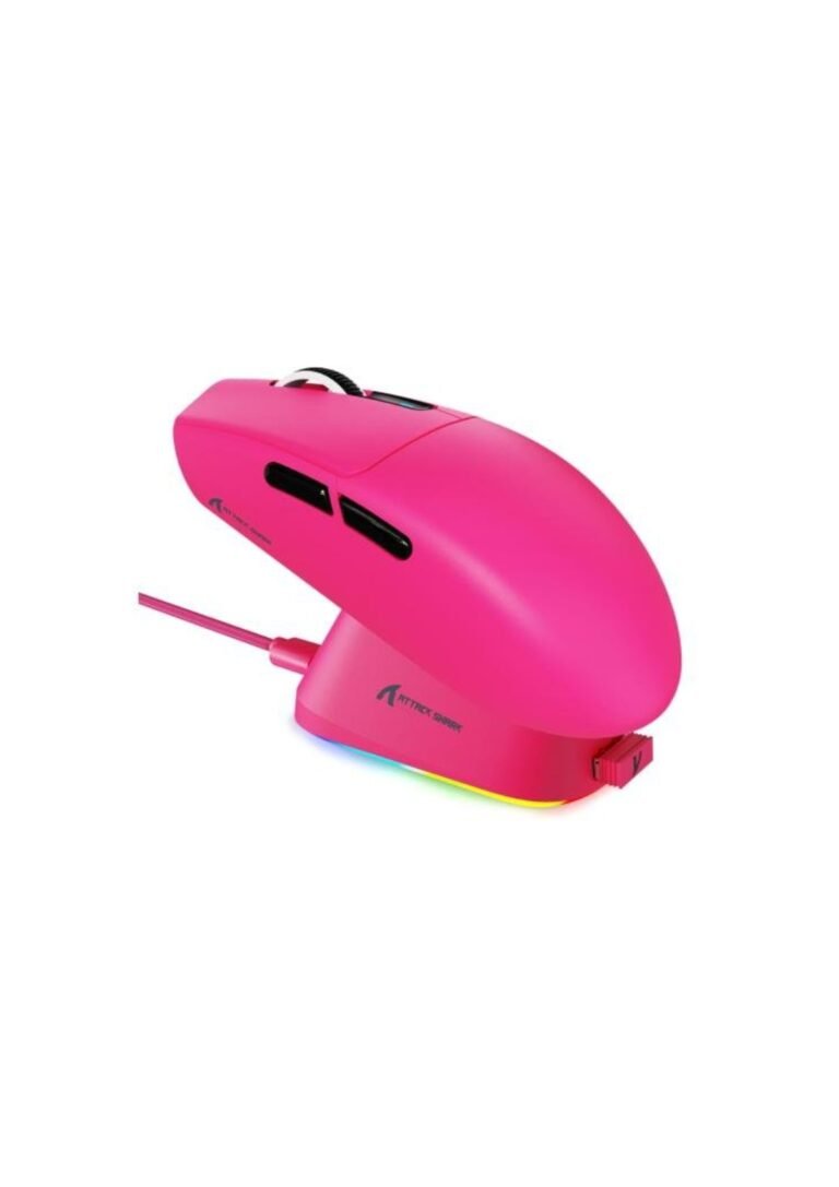 ATTACK SHARK G3PRO Wireless Gaming Mouse with RGB Charging Dock,2.4G/USB-C Wired/BT PAW3311 Optical Sensor 1K Polling Rate Adjustable 25K DPI,500mAh Battery Ultra Lightweight 59g Mice(Red)