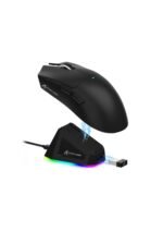 ATTACK SHARK X11 Lightweight Wireless Gaming Mouse with RGB Charging Dock,Tri-Mode-2.4G/USB-C Wired/BT,22K DPI,PAW3311 Optical Sensor,HUYU Switch, 5 programmable Buttons for PC/Mac(Black) — view 3