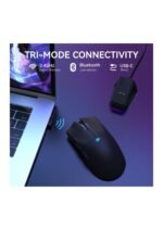 ATTACK SHARK X11 Lightweight Wireless Gaming Mouse with RGB Charging Dock,Tri-Mode-2.4G/USB-C Wired/BT,22K DPI,PAW3311 Optical Sensor,HUYU Switch, 5 programmable Buttons for PC/Mac(Black) — view 4