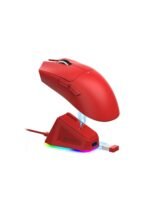 ATTACK SHARK X11 Lightweight Wireless Gaming Mouse with RGB Charging Dock,Tri-Mode-2.4G/USB-C Wired/BT,22K DPI,PAW3311 Optical Sensor,HUYU Switch, 5 programmable Buttons for PC/Mac(Red) — view 3