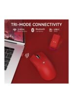 ATTACK SHARK X11 Lightweight Wireless Gaming Mouse with RGB Charging Dock,Tri-Mode-2.4G/USB-C Wired/BT,22K DPI,PAW3311 Optical Sensor,HUYU Switch, 5 programmable Buttons for PC/Mac(Red) — view 4