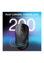 ATTACK SHARK X3 Wireless Gaming Mouse, 49g Ergonomic Computer Mouse, Triple Modes PAW3395 26K DPI Optical Sensor, 200h Battery Life, Programmable Buttons, Gaming Accessories for PC/Laptop/Mac (Black) — view 2