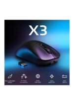 ATTACK SHARK X3 Wireless Gaming Mouse, 49g Ergonomic Computer Mouse, Triple Modes PAW3395 26K DPI Optical Sensor, 200h Battery Life, Programmable Buttons, Gaming Accessories for PC/Laptop/Mac (Black) — view 3