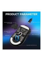 ATTACK SHARK X3 Wireless Gaming Mouse, 49g Ergonomic Computer Mouse, Triple Modes PAW3395 26K DPI Optical Sensor, 200h Battery Life, Programmable Buttons, Gaming Accessories for PC/Laptop/Mac (Black) — view 4
