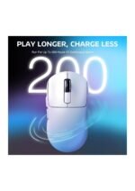 ATTACK SHARK X3 Wireless Gaming Mouse, 49g Ergonomic Computer Mouse, Triple Modes PAW3395 26K DPI Optical Sensor, 200h Battery Life, Programmable Buttons, Gaming Accessories for PC/Laptop/Mac (White) — view 2