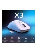 ATTACK SHARK X3 Wireless Gaming Mouse, 49g Ergonomic Computer Mouse, Triple Modes PAW3395 26K DPI Optical Sensor, 200h Battery Life, Programmable Buttons, Gaming Accessories for PC/Laptop/Mac (White) — view 3