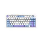 ATTACK SHARK X85 Wireless Gaming Keyboard with Knob Hot Swappable 75% Mechanical Keyboard Bluetooth/2.4GHz/USB-C PBT Keycaps Gasket RGB Coiled Cable Linear White Jade Switch Custom for Win/PC/MAC, (White Purple) (عربي)
