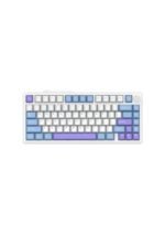 ATTACK SHARK X85 Wireless Gaming Keyboard with Knob Hot Swappable 75% Mechanical Keyboard Bluetooth/2.4GHz/USB-C PBT Keycaps Gasket RGB Coiled Cable Linear White Jade Switch Custom for Win/PC/MAC, (White Purple) (عربي)
