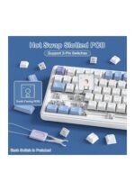 ATTACK SHARK X85 Wireless Gaming Keyboard with Knob Hot Swappable 75% Mechanical Keyboard Bluetooth/2.4GHz/USB-C PBT Keycaps Gasket RGB Coiled Cable Linear White Jade Switch Custom for Win/PC/MAC, (White Purple) (عربي) — view 2