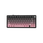 ATTACK SHARK X85 Wireless Mechanical Gaming Keyboard with Knob, Hot Swap, BT/2.4GHz/USB-C, Side Print PBT Keycaps, Gasket, RGB, Coiled Cable, Linear White Jade Switch for Win/PC/MAC, (BlackBerry)
