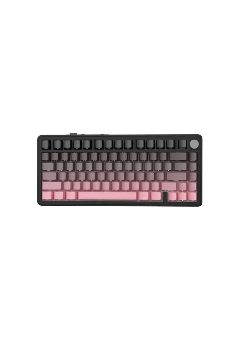 ATTACK SHARK X85 Wireless Mechanical Gaming Keyboard with Knob, Hot Swap, BT/2.4GHz/USB-C, Side Print PBT Keycaps, Gasket, RGB, Coiled Cable, Linear White Jade Switch for Win/PC/MAC, (BlackBerry)