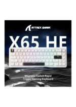 ATTACK SHARK X65 HE Wired Rapid Trigger Magnetic Switch 65% Mechanical Gaming Keyboard, Hall Effect Top Mounted RGB Hot Swap,Adjustable Actuation,8KHZ Polling Rate,PBT Keycaps for Win/Mac(White) (عربي) — view 3