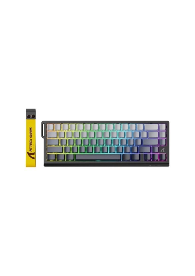 ATTACK SHARK X68 HE Rapid Trigger Mechanical Gaming Keyboard 60% Wired TKL with Adjustable Actuation, Hall Effect Magnetic Switch, 8KHz Polling Rate, RGB Backlit, Top Mount, Side Printed Keycap (Moonlight)