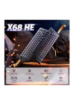 ATTACK SHARK X68 HE Rapid Trigger Mechanical Gaming Keyboard 60% Wired TKL with Adjustable Actuation, Hall Effect Magnetic Switch, 8KHz Polling Rate, RGB Backlit, Top Mount, Side Printed Keycap (Moonlight) — view 3