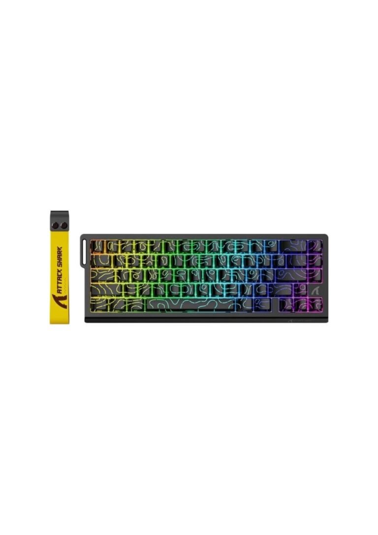 ATTACK SHARK X68 HE Rapid Trigger Mechanical Gaming Keyboard 60% Wired with Adjustable Actuation,Hall Effect Magnetic Switch,8KHz Polling Rate,RGB Backlit,Top Mount,Side Printed Keycap(Black Contour)