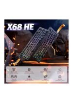 ATTACK SHARK X68 HE Rapid Trigger Mechanical Gaming Keyboard 60% Wired with Adjustable Actuation,Hall Effect Magnetic Switch,8KHz Polling Rate,RGB Backlit,Top Mount,Side Printed Keycap(Black Contour) — view 3