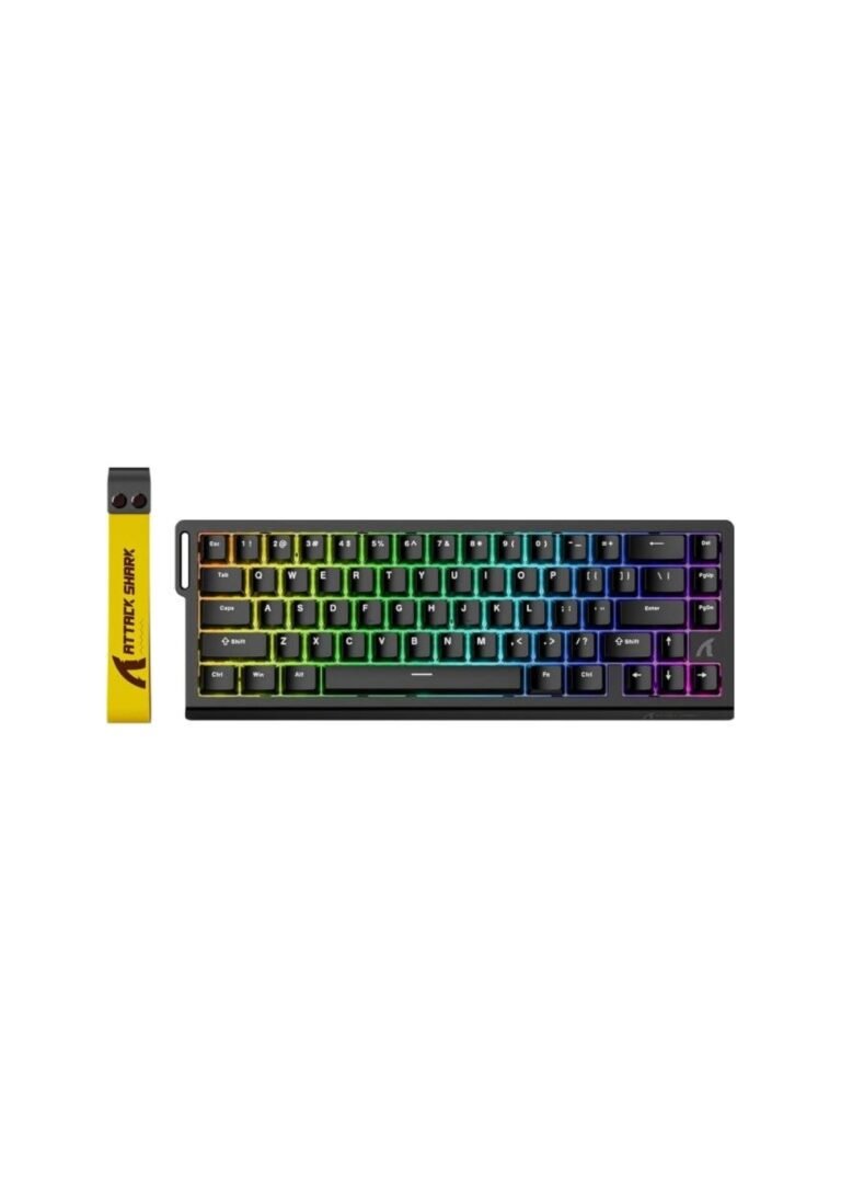 ATTACK SHARK X68 HE Rapid Trigger Mechanical Gaming Keyboard 60% Wired TKL with Adjustable Actuation,Hall Effect Magnetic Switch,8KHz Polling Rate,RGB Backlit,Top Mount for PC Mac Esport Gamer(Black) (عربي)