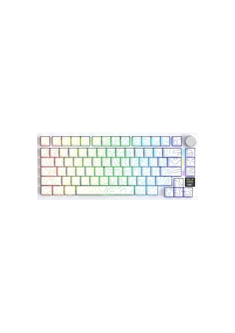 ATTACK SHARK X820 Ultra 75% Wireless Gaming Mechanical Keyboard Hot-Swappable Gasket Mount RGB Backlit BT/2.4G/Wired Custom Keyboard with Smart TFT Display&Knob QMK Driver-White Contour&Gift Switch