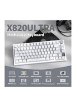 ATTACK SHARK X820 Ultra 75% Wireless Gaming Mechanical Keyboard Hot-Swappable Gasket Mount RGB Backlit BT/2.4G/Wired Custom Keyboard with Smart TFT Display&Knob QMK Driver-White Contour&Gift Switch — view 3