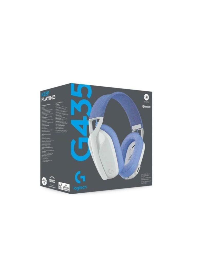 Logitech G435 LIGHTSPEED Wireless (White) Dual Mode (2.4GHz & Bluetooth) Gaming Headset , Dolby Atmos, Lightweight, USB-C Charging , Upt To 18 Hours, Multi Platform Support