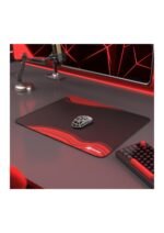 ATTACK SHARK CM02 Gaming Mouse Pad Esports Speed Large Mouse mats for Desk Waterproof Surface Stitched Edges and Anti-Slip Rubber Base Size XL Laminate 17.72" x 15.75" x 0.16" Black/Red — view 2